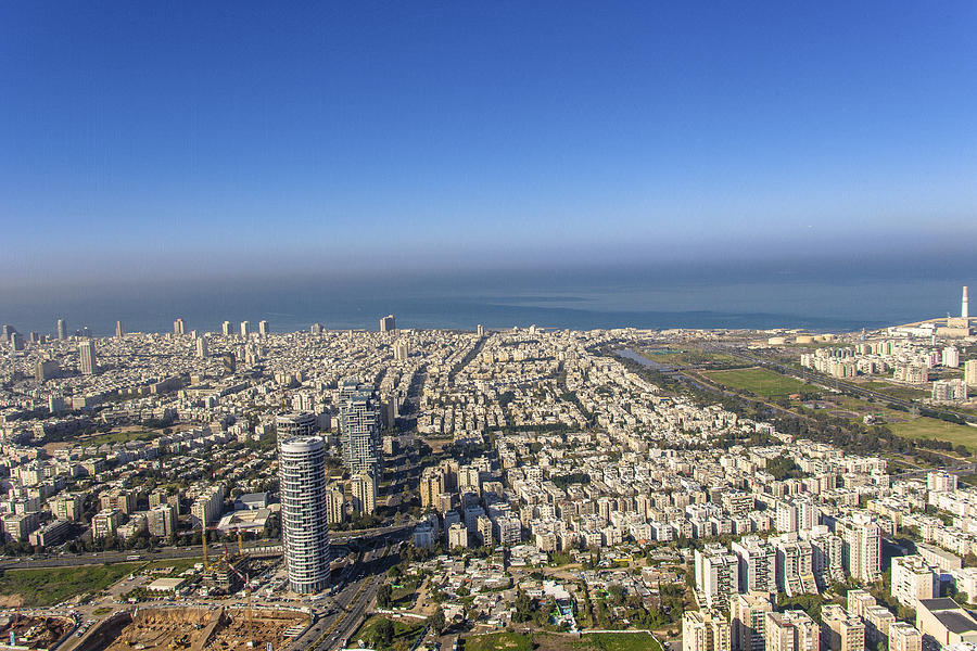 Aerial Photograph - Business District, Tel Aviv by Ofir Ben Tov