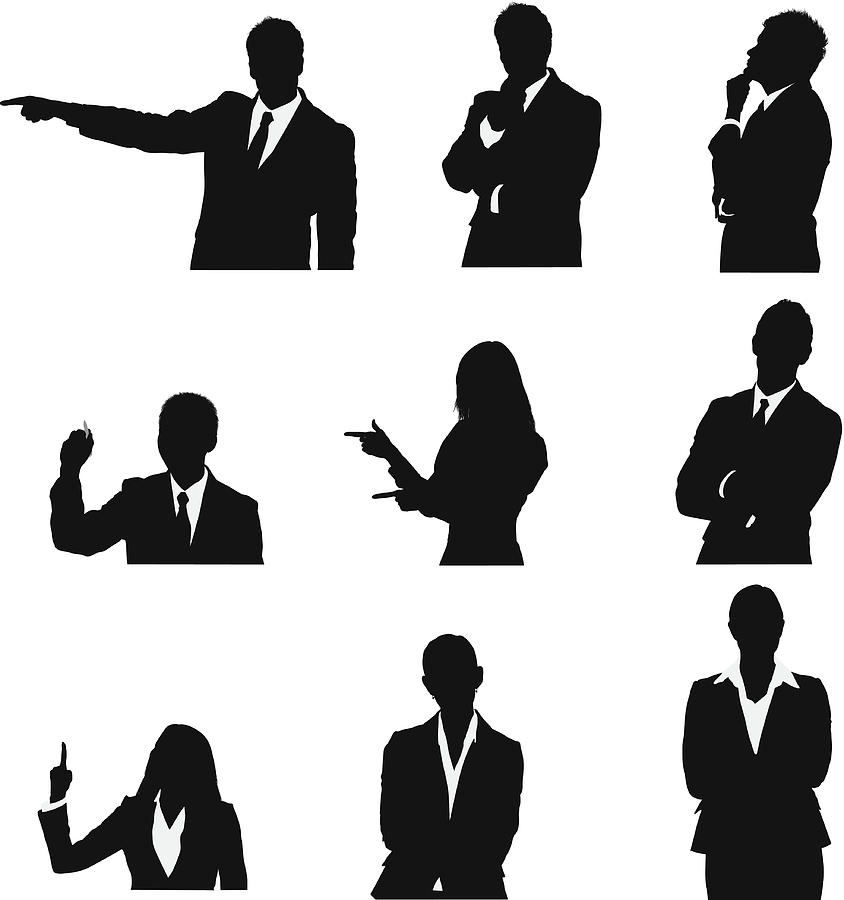 Business executives in different poses Drawing by 4x6