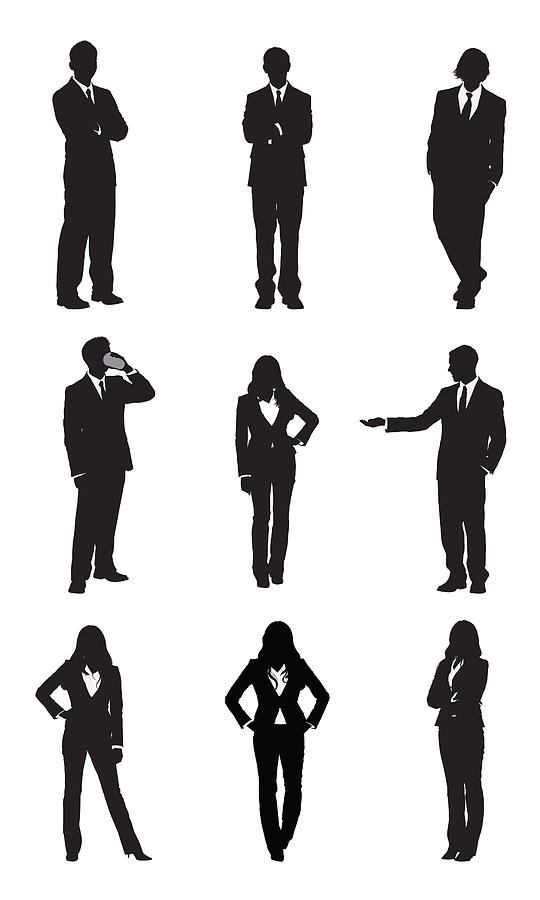 Business executives standing in different poses Drawing by 4x6