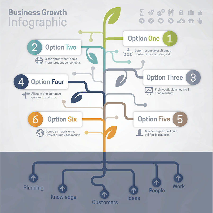 Business Growth Infographic Drawing by Filo