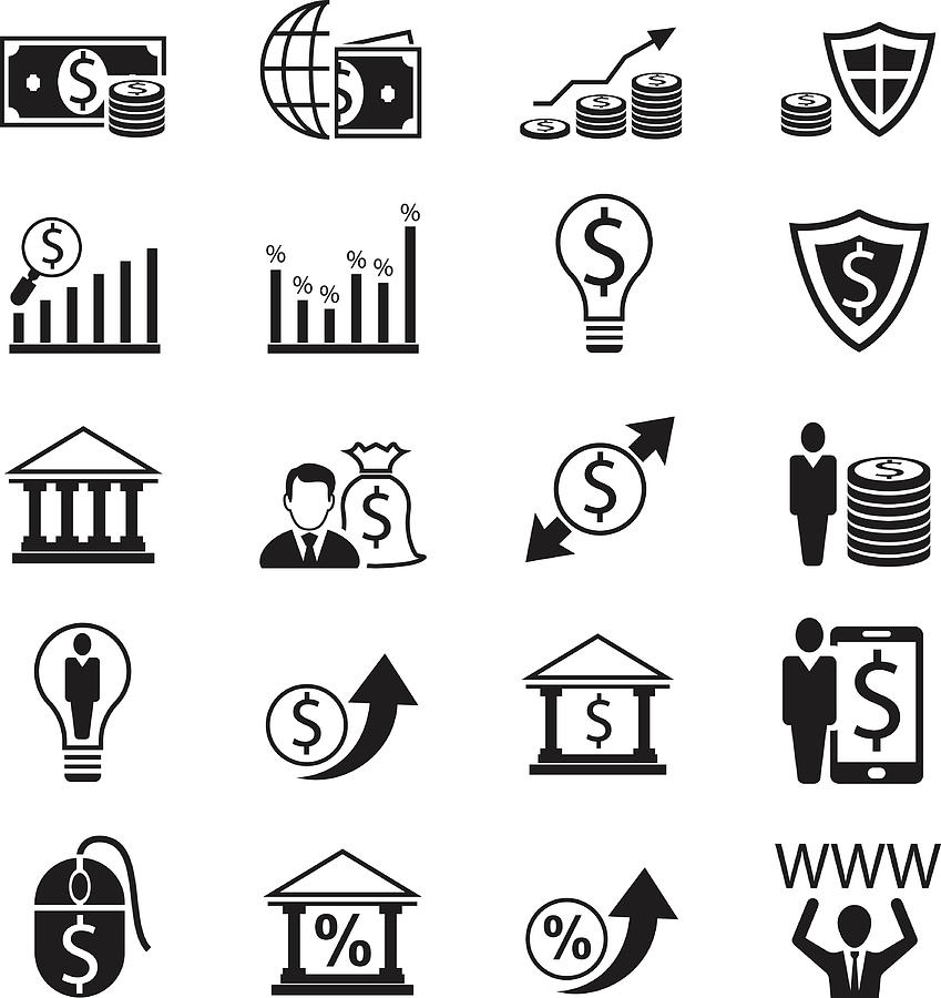 Business icon set Drawing by FingerMedium