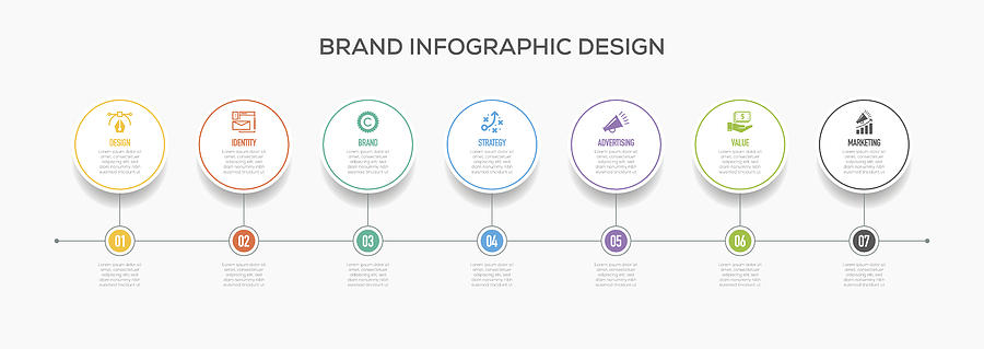 Business Infographics Design with Icons.  Brand Drawing by Cnythzl