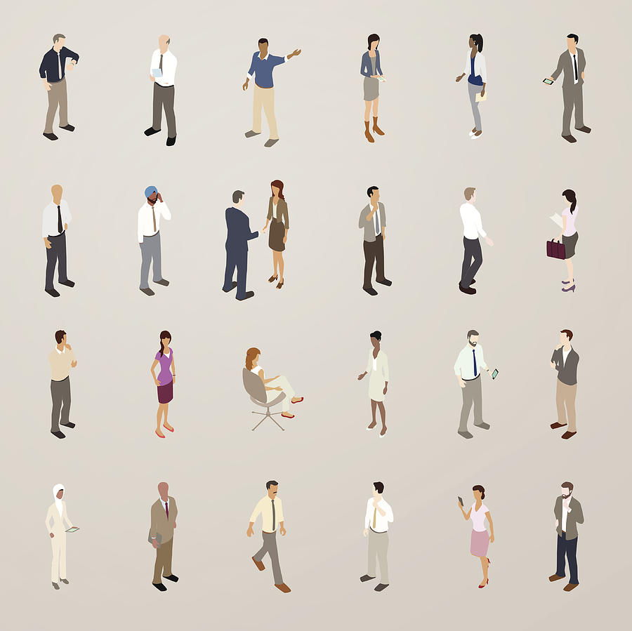 Business People - Flat Icons Illustration Drawing by Mathisworks