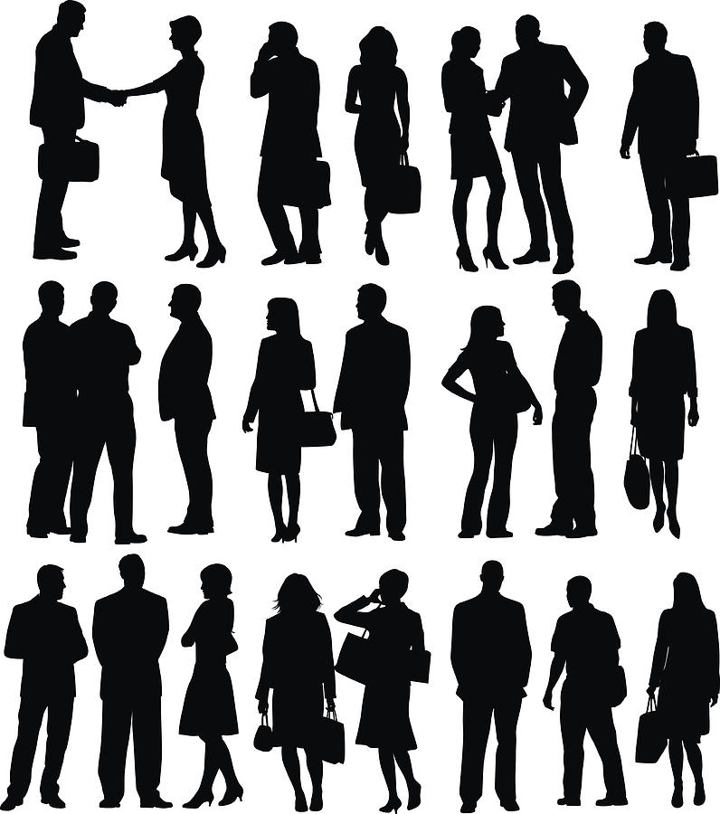 Business People Silhouette Collection Drawing by A-Digit