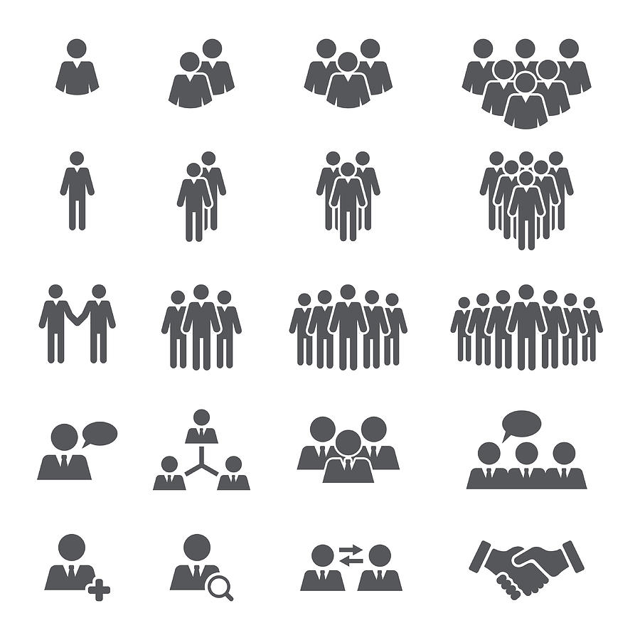 Business People Team Icon Set Drawing by Pop_jop