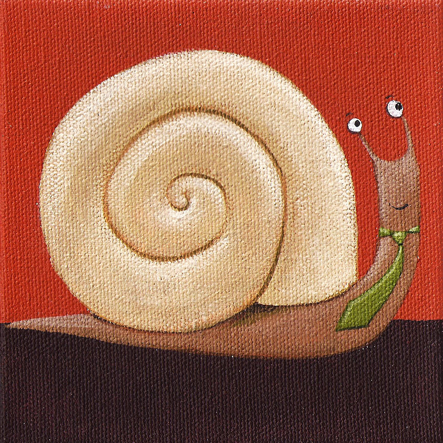 Animal Painting - Business Snail Painting by Christy Beckwith