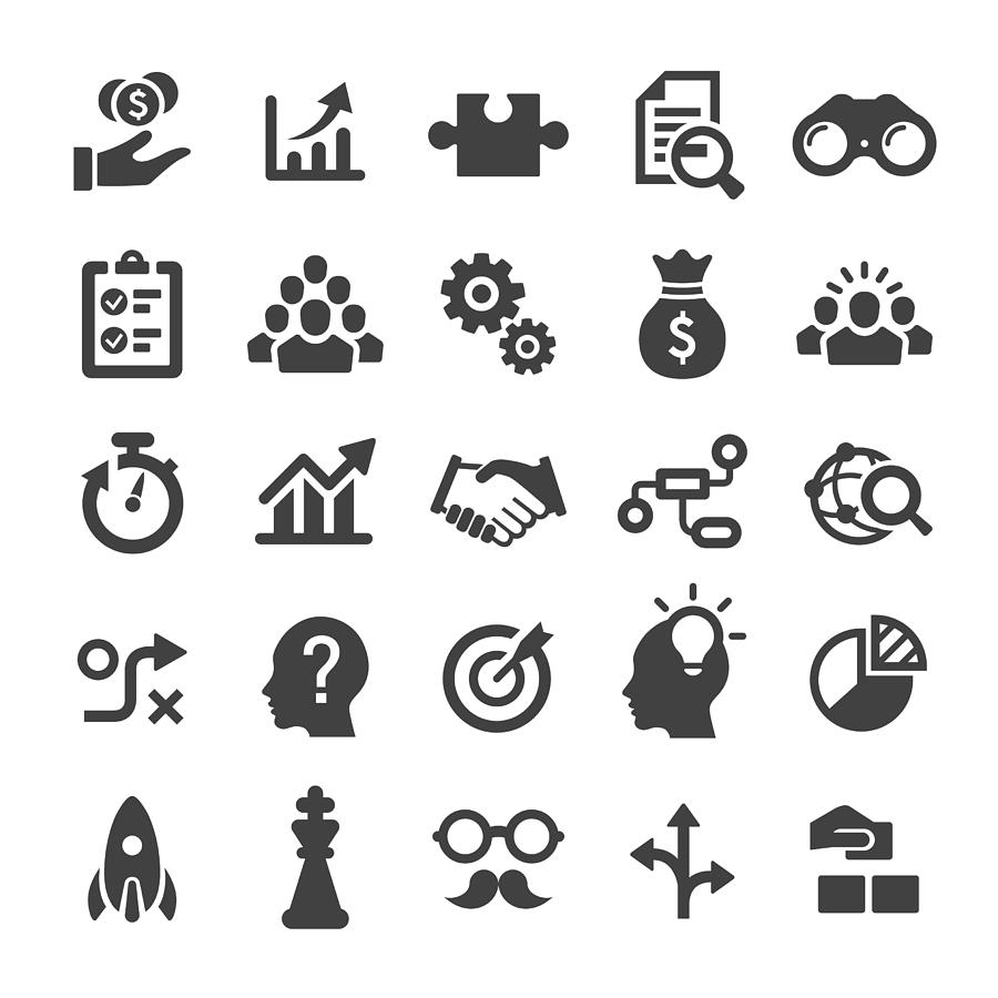Business Solution Icons - Smart Series Drawing by -victor-