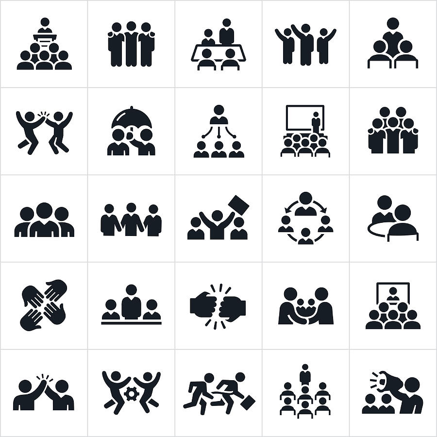 Business Teams Icons Drawing by Appleuzr