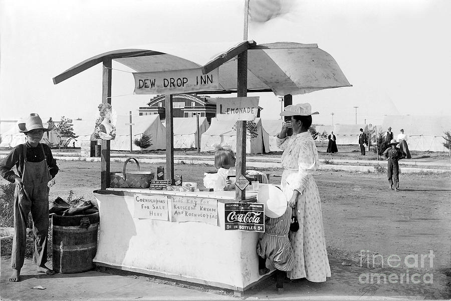 Huntington Beach Photograph - Business Venture of 7-Year Old - Helen Rohne At Huntington Beach Tent City by Doc Braham
