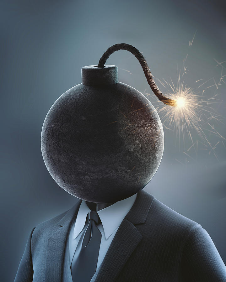 Businessman With Bomb For Head Photograph by Andrzej Wojcicki/science ...