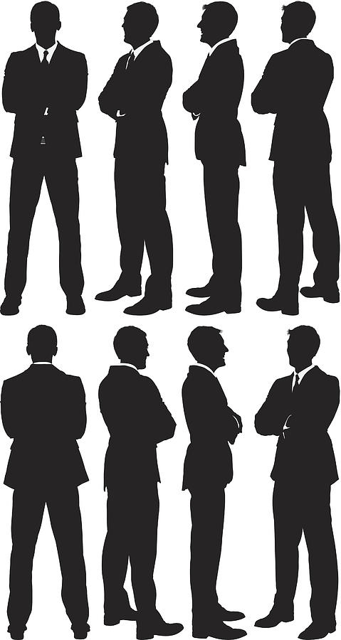 Businessmen standing with arms crossed Drawing by 4x6