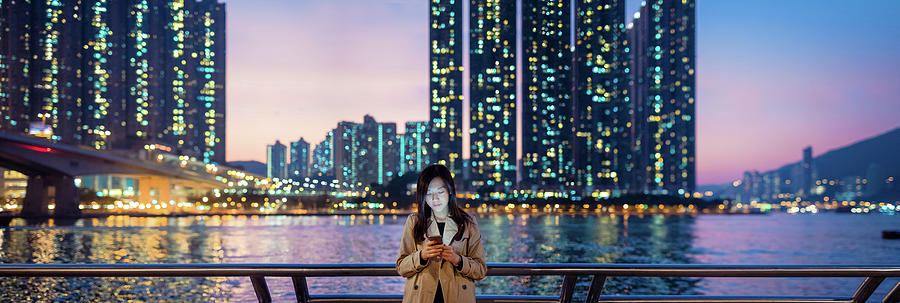 Businesswoman Using Smartphone In City Photograph by D3sign