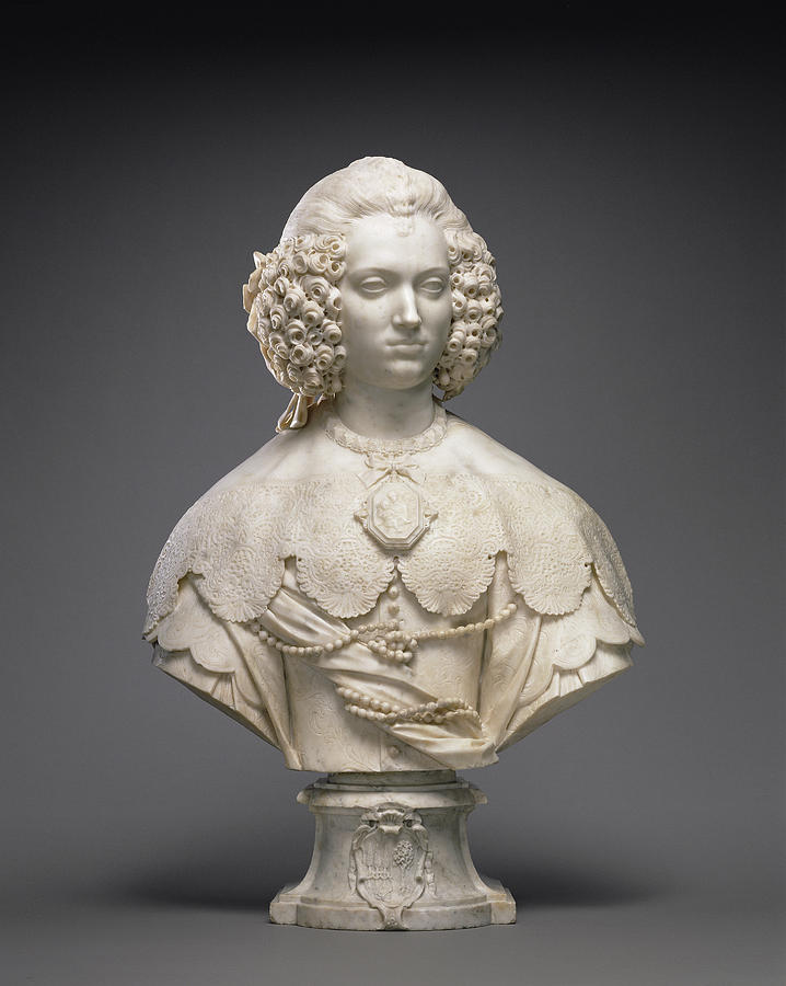 Bust Drawing - Bust Of Maria Cerri Capranica Attributed To Alessandro by Litz Collection