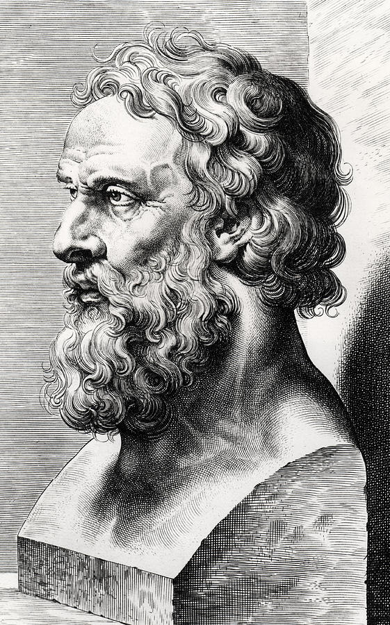 Bust Of Plato Drawing by Lucas Emil Vorsterman