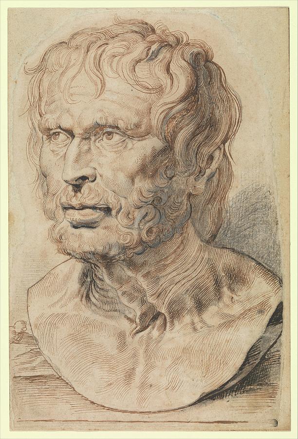 Peter Paul Rubens Drawing - Bust Of Pseudo-seneca by Peter Paul Rubens