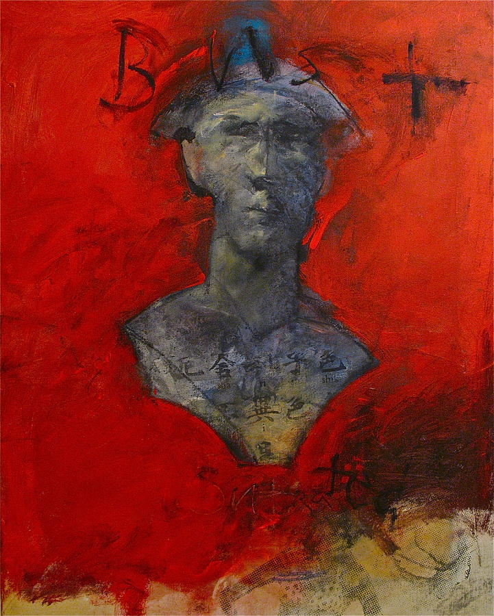 Bust Ted - With Sawdust And Tinsel  Painting by Cliff Spohn