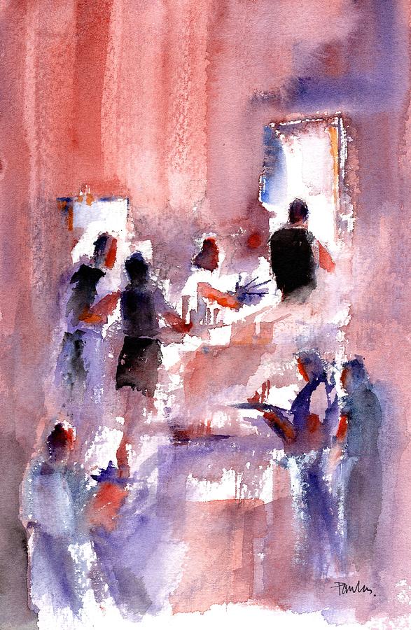 Impressionism Painting - Busy Kitchen by Paul K Taylor