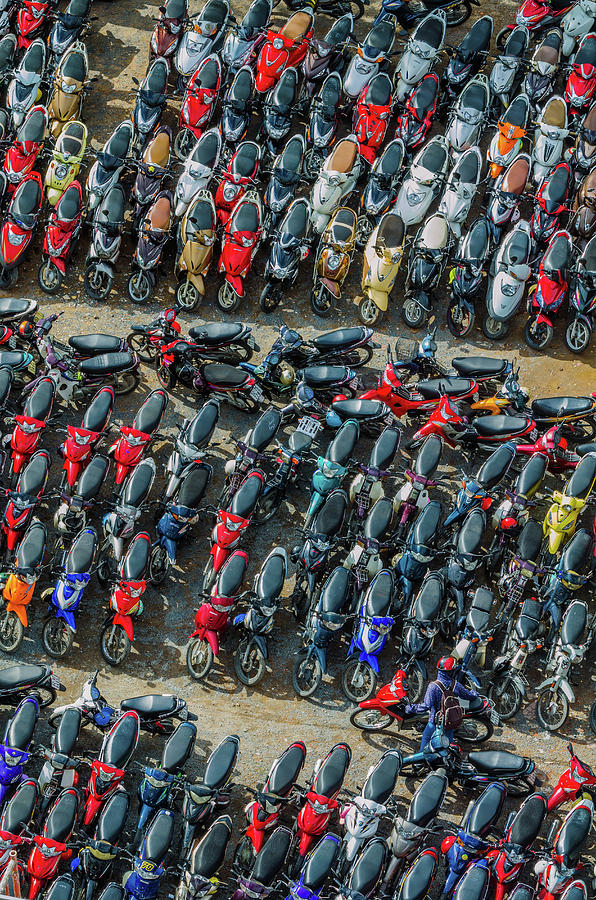 Busy Parking Lot, Saigon Photograph by Rwp Uk