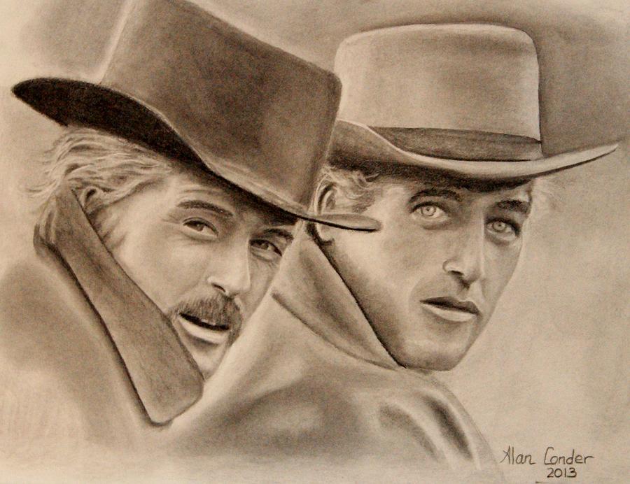 Butch Cassidy Sundance Kid Drawing by Alan Conder