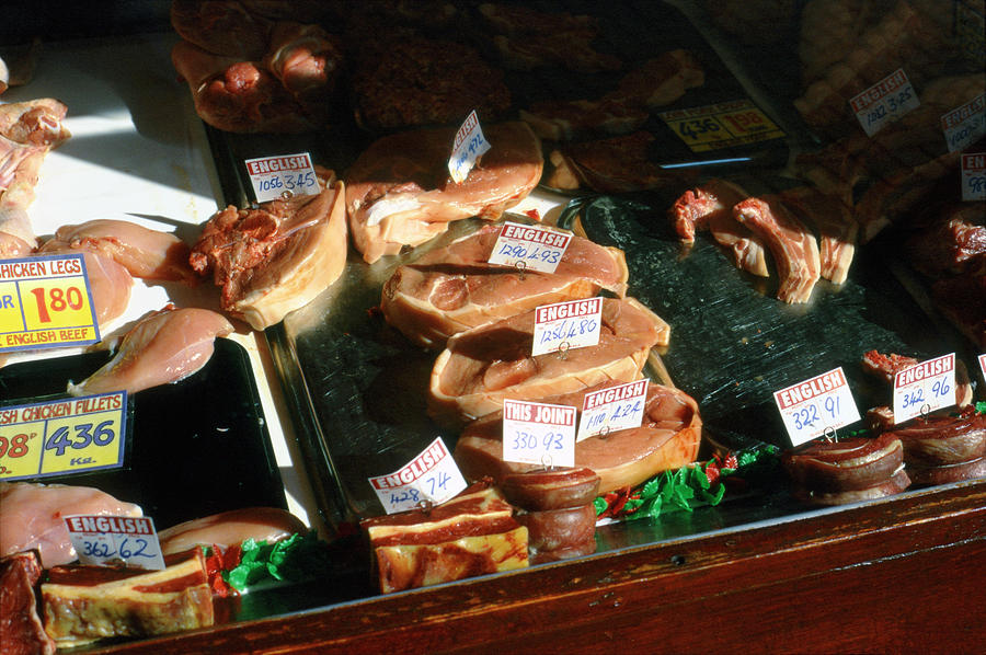 Butchers Shop Window Photograph by Robert Brook/science Photo Library
