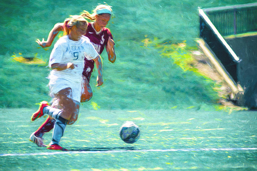 Buter University Soccer Athlete Sophie Maccagnone Painted Digitally 2 Photograph by David Haskett II