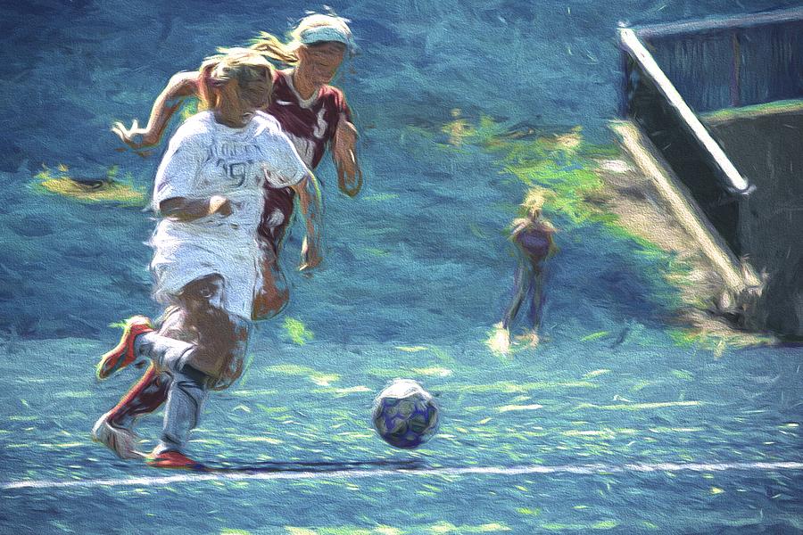 Indiana Pacers Photograph - Butler University Soccer Athlete Sophia Maccagnone Painted Digitally by David Haskett II