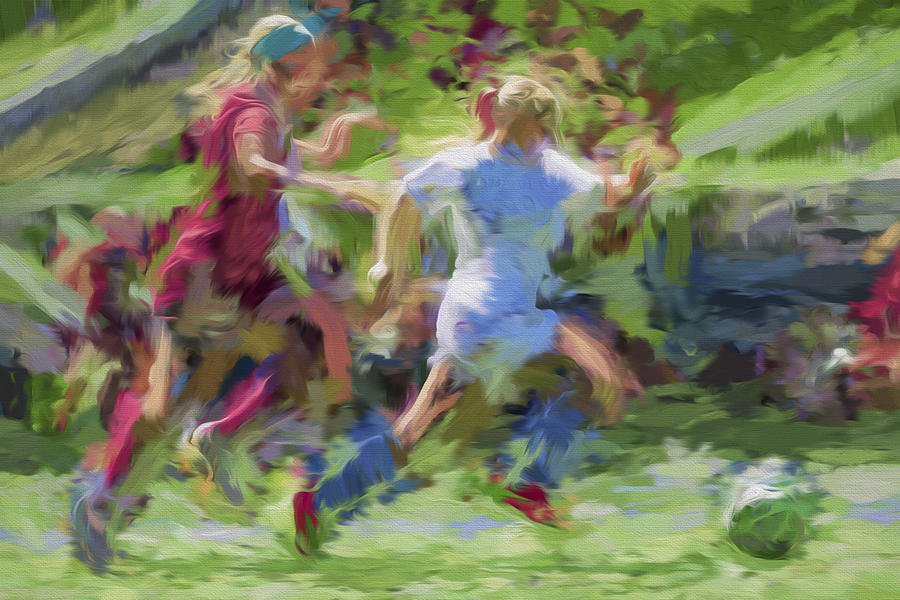 Indiana Pacers Photograph - Butler University Soccer AthleteSophie Maccagnone Painted Digitally 3 by David Haskett II