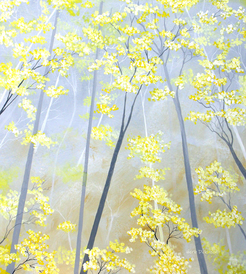 Buttercup Forest Painting by Herb Dickinson