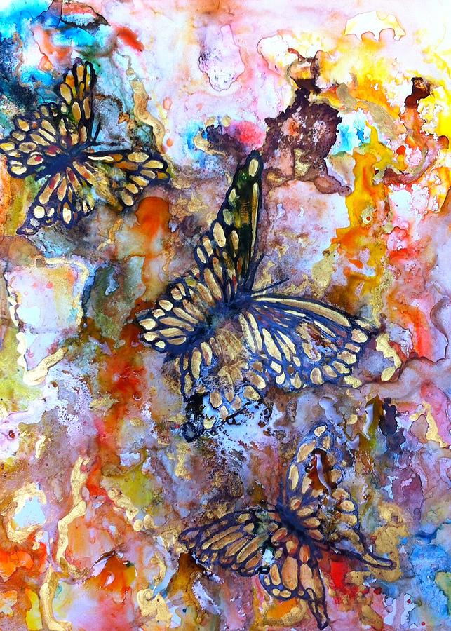 Butterflies Be Blessed Painting by Karen Ann