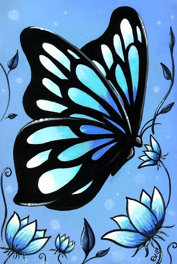 Fantasy Butterfly Painting - Butterflies And Flowers 11 by Elaina  Wagner
