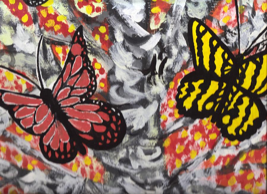 Wildlife Painting - Butterflies and Trees by Richard Erickson