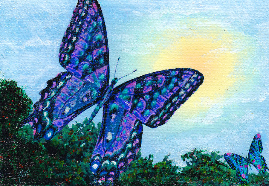 Butterflies In Flight Painting