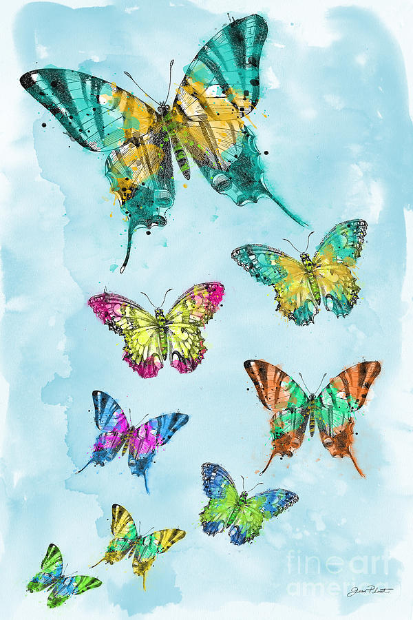 Butterflies in the Sky Painting by Jean Plout