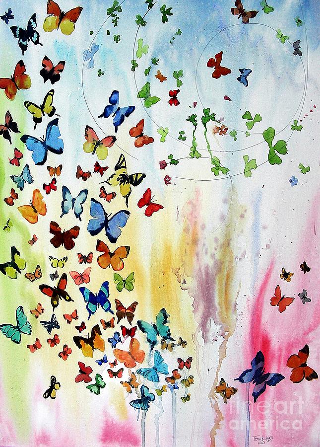 Butterflies Painting by Tom Riggs