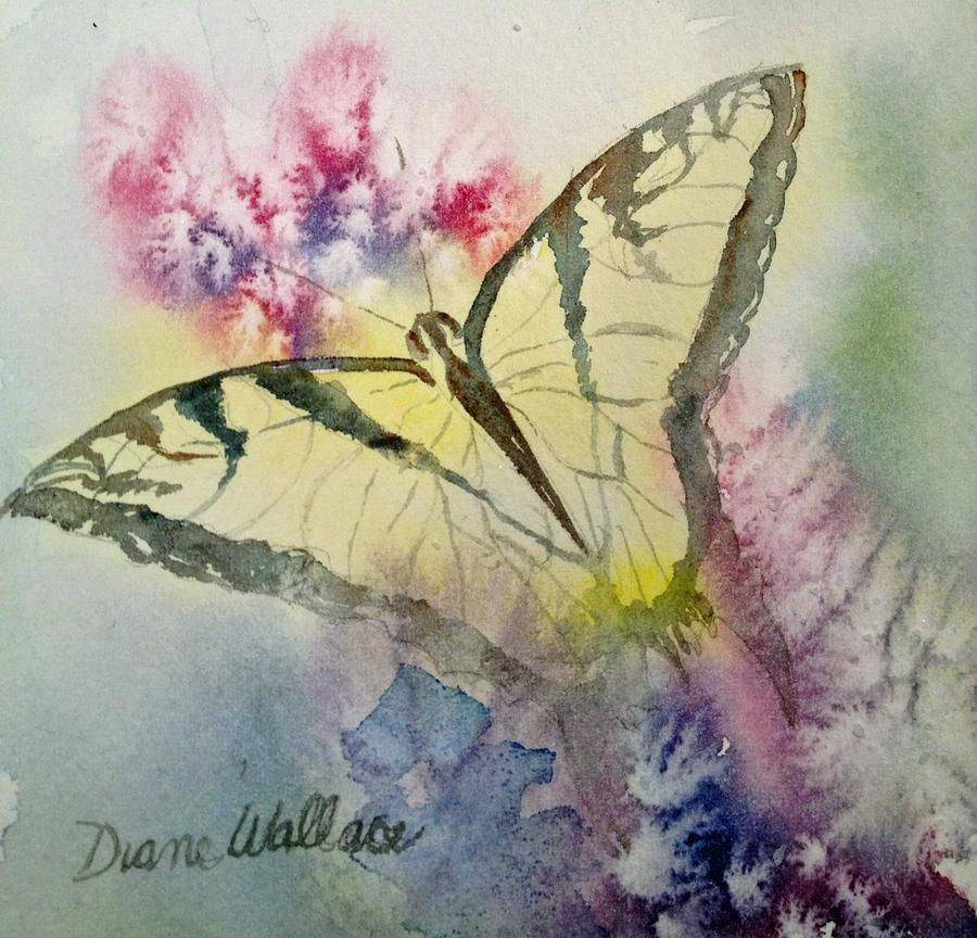 Butterfly kisses Painting by Diane Wallace