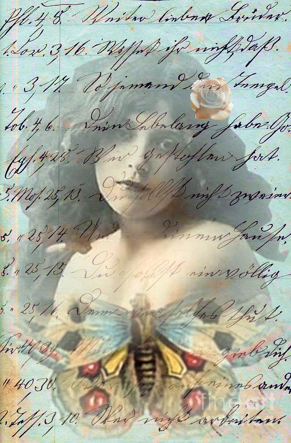 Butterfly and Rose Digital Art by Desiree Paquette