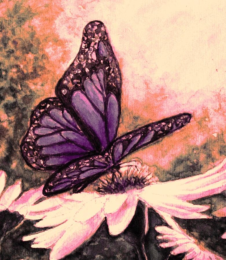 Butterfly at Sunset Painting by Hazel Holland