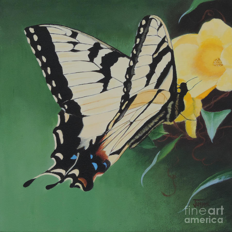 Butterfly At Work Painting by Jimmie Bartlett