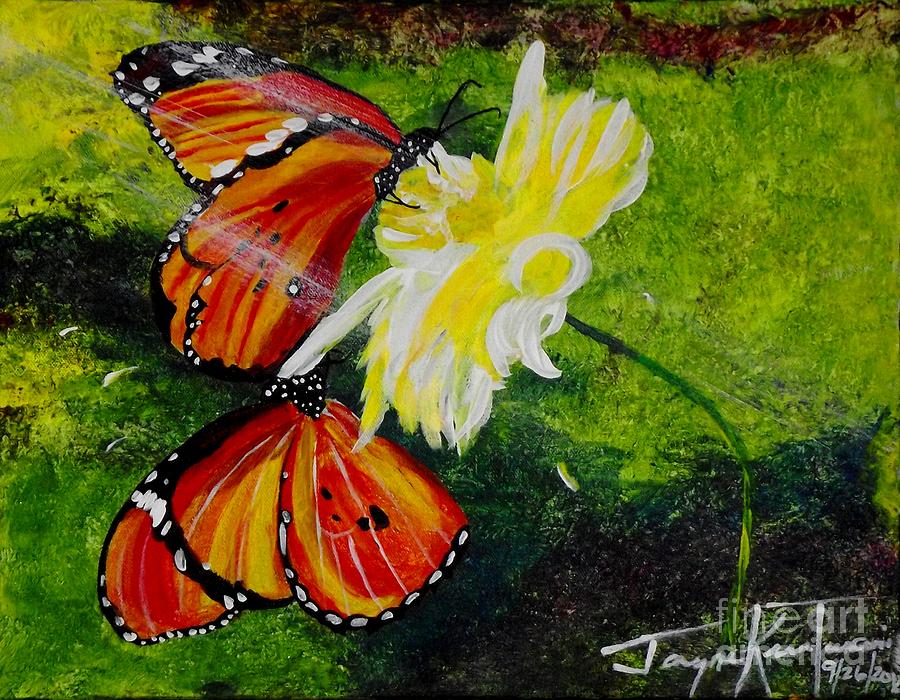 Butterfly Bliss Painting by Jayne Kerr 