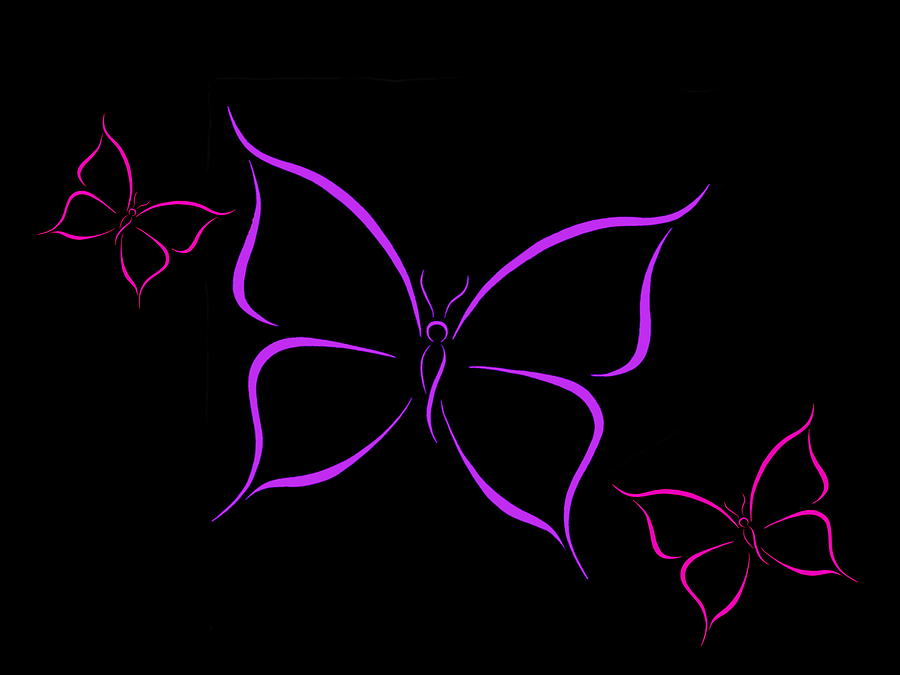 Butterfly Bliss Purple And Pink Digital Art
