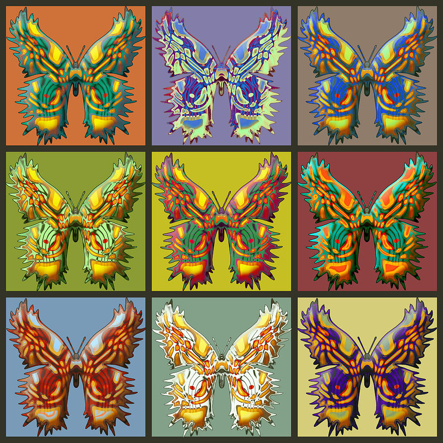 Butterfly Blocks Digital Art by Deborah Runham