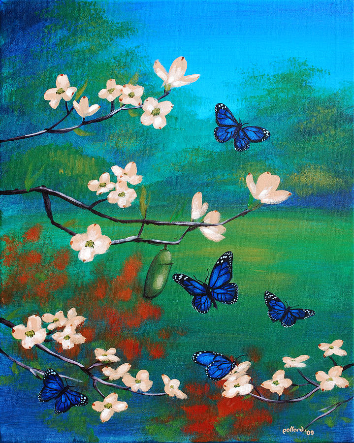Butterfly Blue Painting by Glenn Pollard