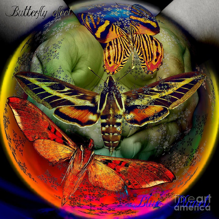 Butterfly Effect Blue Planet Digital Art