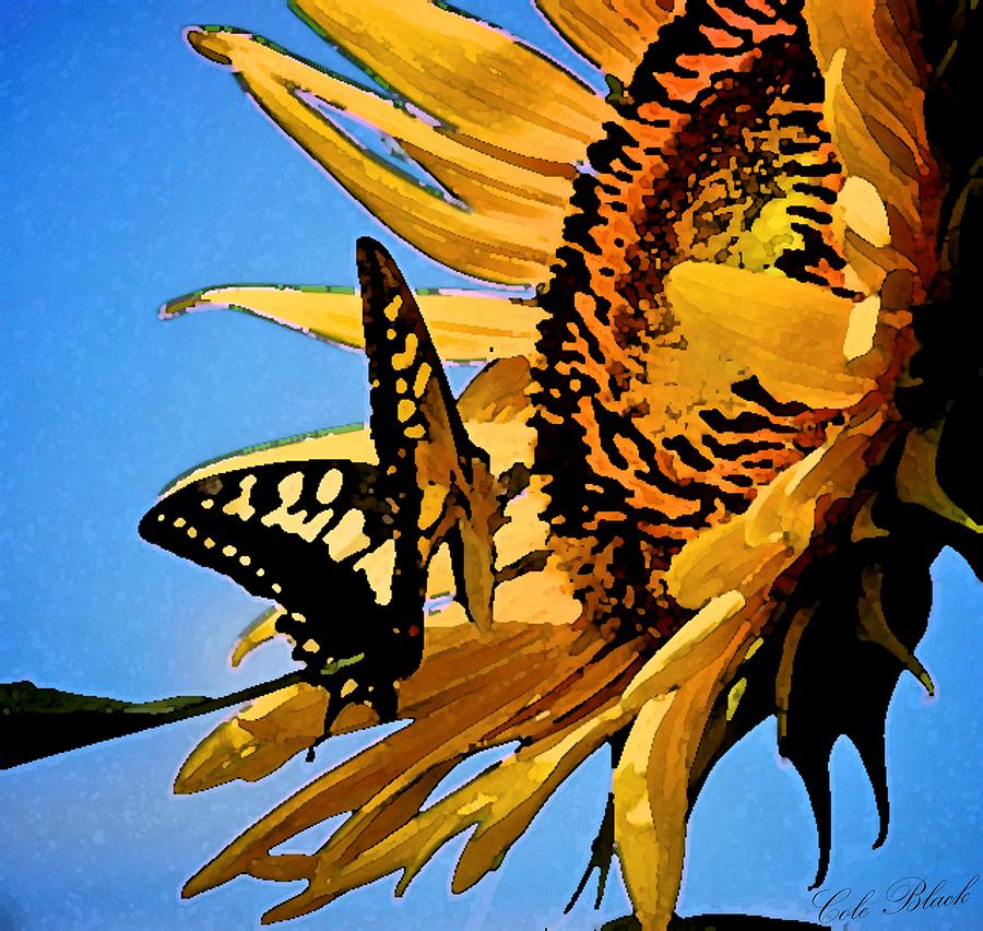Sunflower Painting - Butterfly Effect by Cole Black