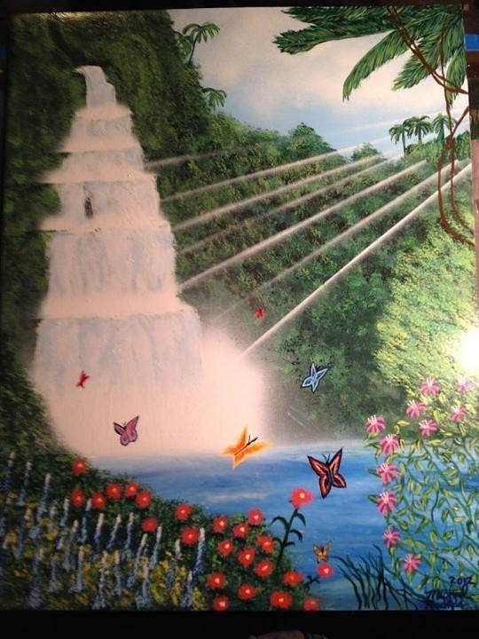 Butterfly Falls Painting by Michael Rucker