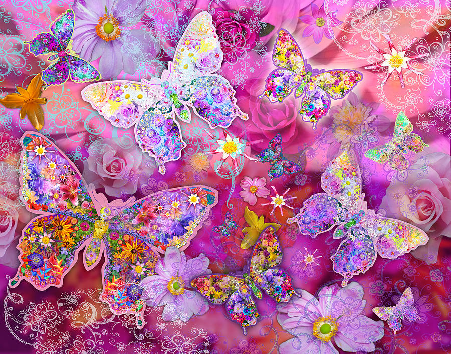 Fantasy Photograph - Butterfly Flower Land by MGL Meiklejohn Graphics Licensing