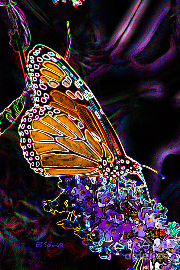 Butterfly Garden 24 - Monarch Digital Art by E B Schmidt