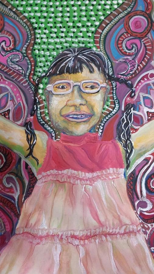 Girl Painting - Butterfly Girl by Cherie Sexsmith