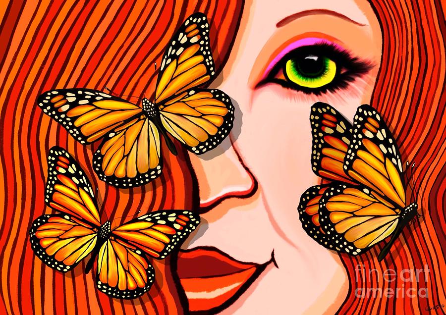 Butterfly Girl Painting by Nick Gustafson