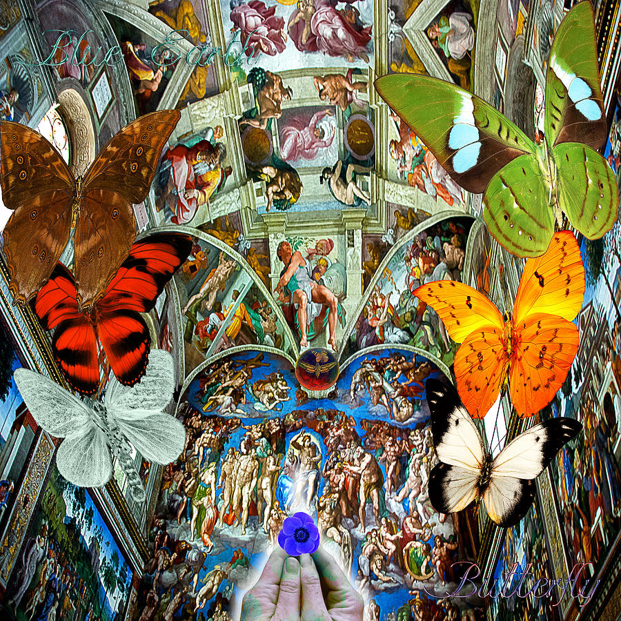 Butterfly In Cappella Sistina Sistinechapel Digital Art